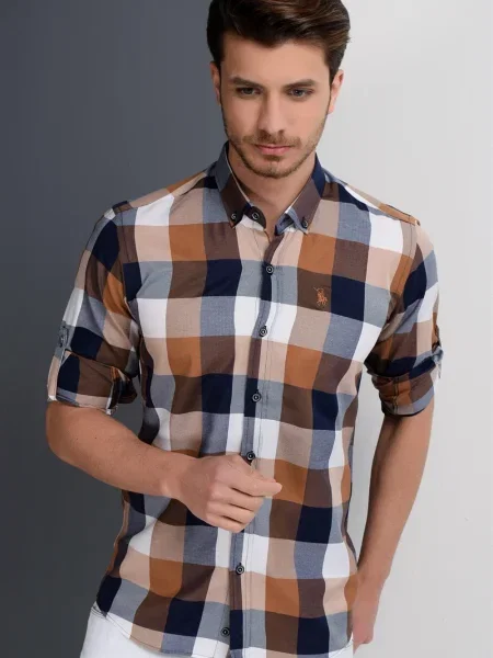 Karirana košulja Dewberry siva