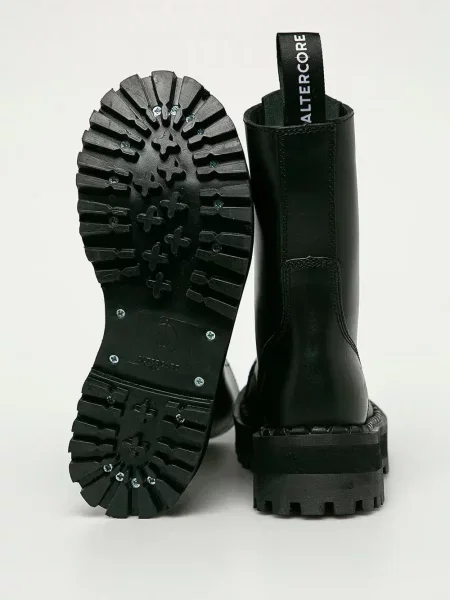 Botine Altercore cu șireturi cu platformă din dantelă negru