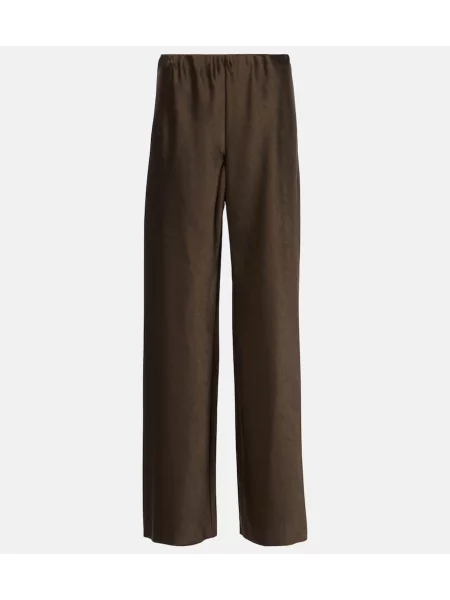 Pantaloni Vince din satin maro