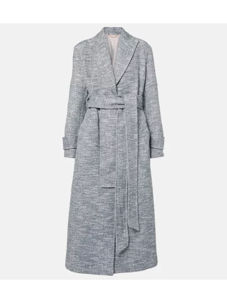 Palton Victoria Beckham din tweed gri
