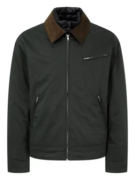 Manšestrová s límcem bunda Tomboy zelená