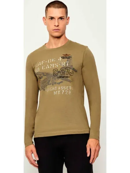 Hosszú ujjú póló Aeronautica Militare zöld