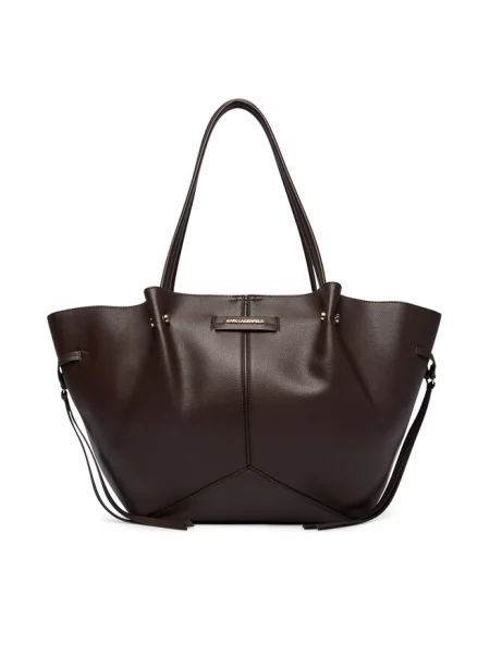 Karl Lagerfeld torebka tote z imitacji skóry K/PIERCED brązowa