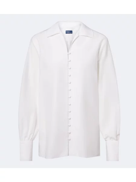 Bluză Polo Ralph Lauren de mătase alb