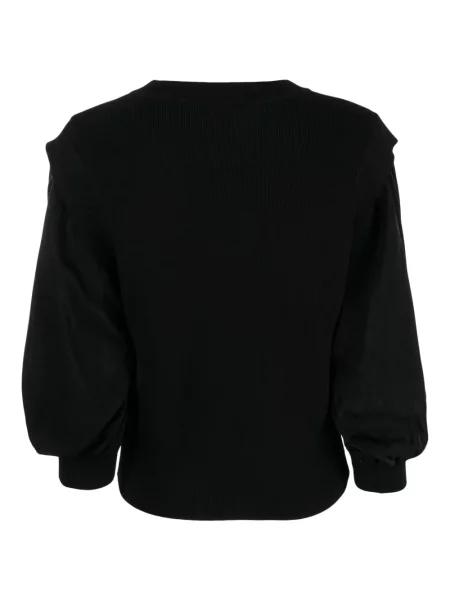 Ilgas briaunotas megztinis Dkny juoda