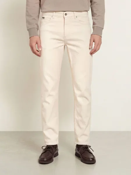 Boss Džíny Ogden Straight Fit open white bílé