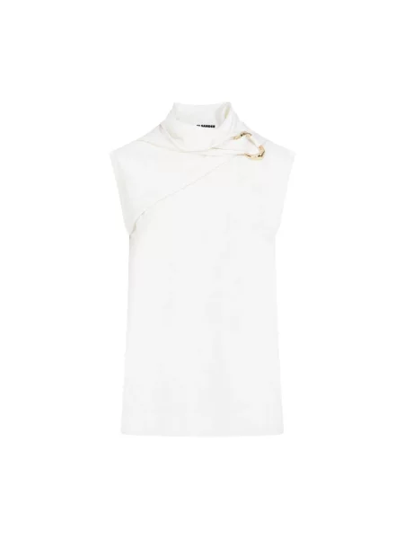 Top Jil Sander wełniany biały