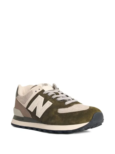 Sneakerși New Balance 574 din piele de căprioară alb