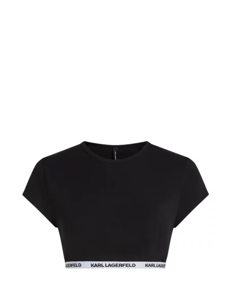 Decupat top Karl Lagerfeld cu autograf negru