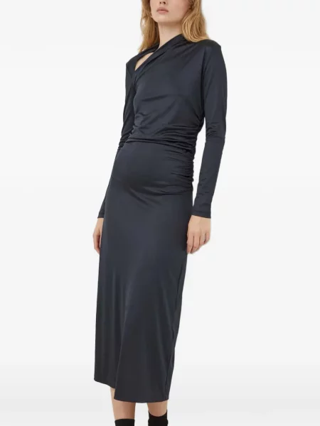 Rochie maxi Day Birger Et Mikkelsen drapată până la genunchi de costum gri