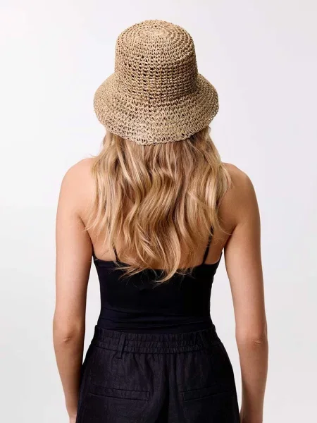 Šešir LE SH KA headwear Straw Bucket Hat bež