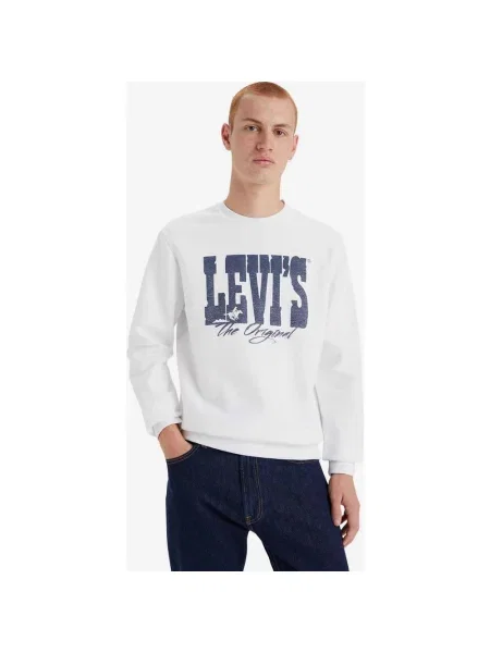 Bluza Levi's Standard Graphic Crew biało-granatowa XL biała