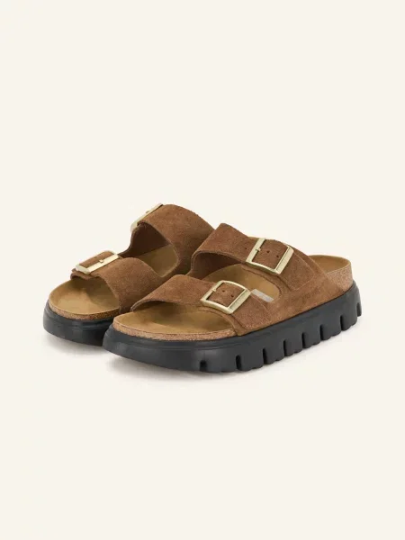 Birkenstock Pantofle Arizona Platform Suede Leather hnědá