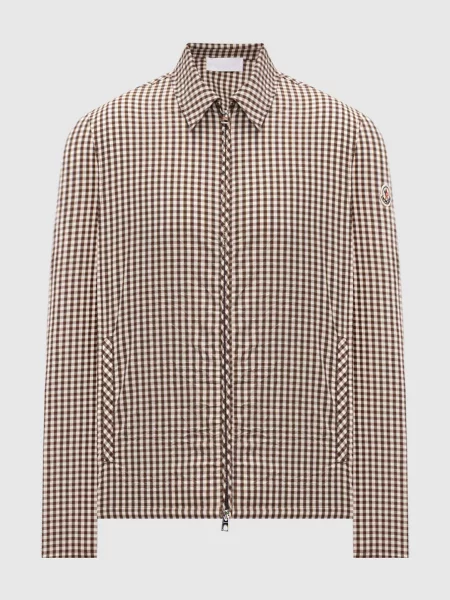 Клетчатая рубашка Moncler коричневая