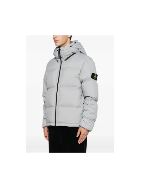 Kurtka Stone Island z kapturem z kamieniami szara