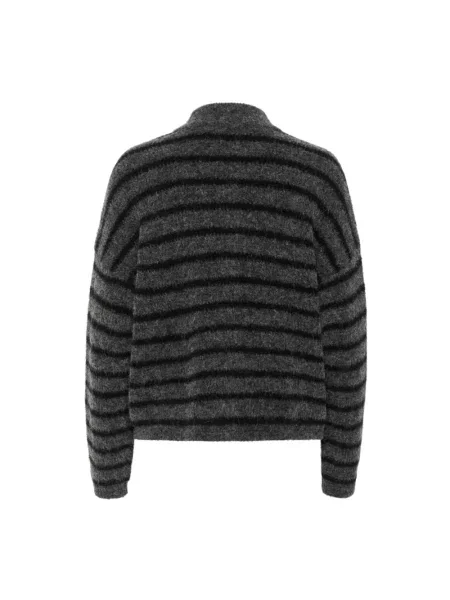 Krótki sweter Gestuz w paski z paskiem czarny