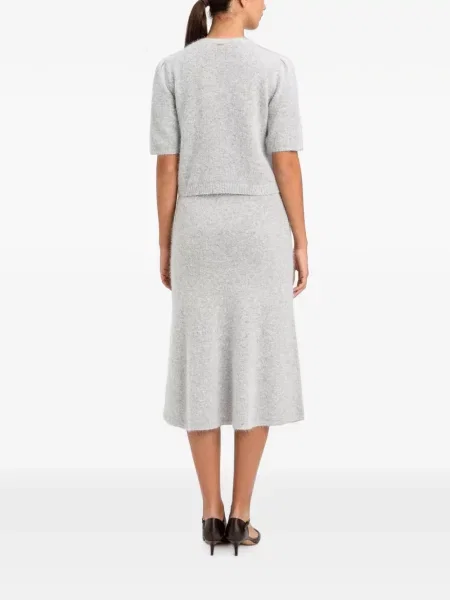 Fustă midi Twinset tricotate gri
