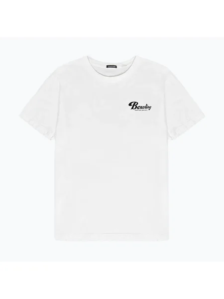 Tricou pentru bărbați Kaotiko Washed Bowling white alb