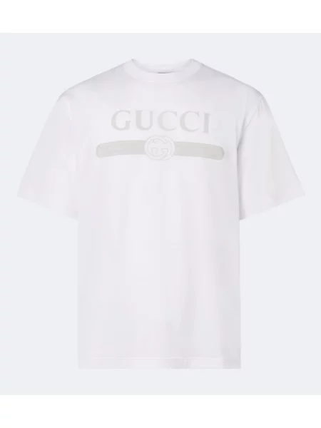 Tricou Gucci din jerseu cu autograf alb