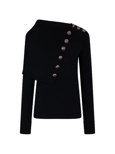 Gulerat pulover Rabanne asimetric negru
