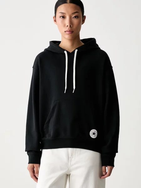 Converse hanorac cu glugă pentru femei cu negru
