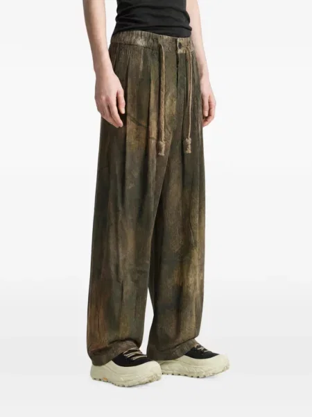 Pantaloni Ziggy Chen cu cordon maro