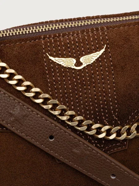 Zadig&Voltaire Válltáska Jim | hasított bőr barna