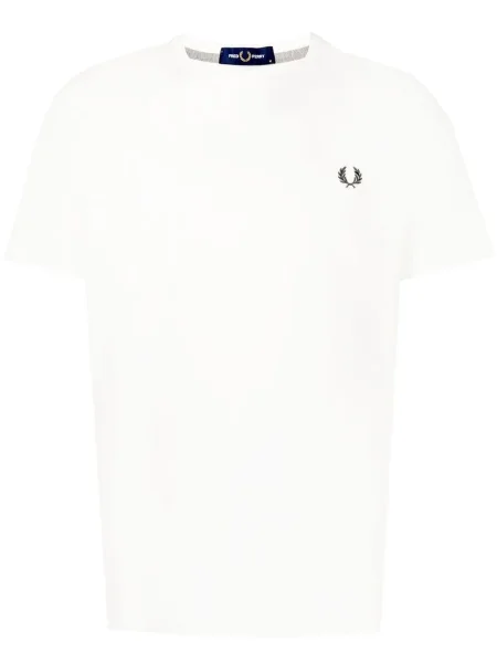 Tricou Fred Perry cu broderie alb
