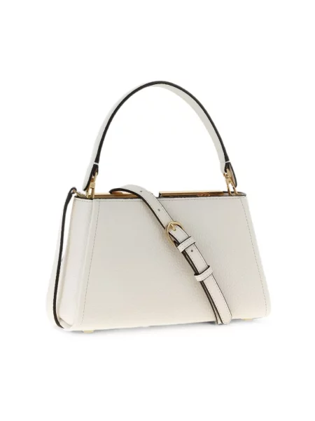 Torebka crossbody Elisabetta Franchi skórzana beżowa