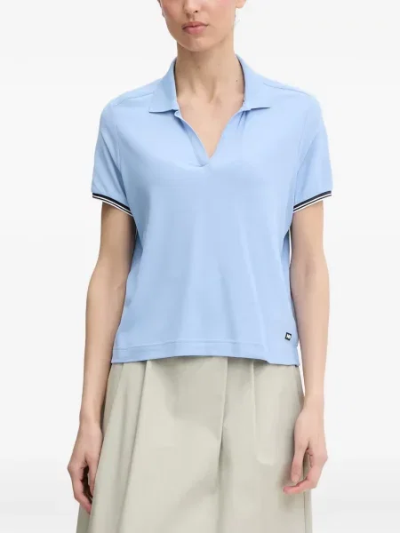 Tricou polo Helly Hansen cu dungi cu decolteu în V albastru