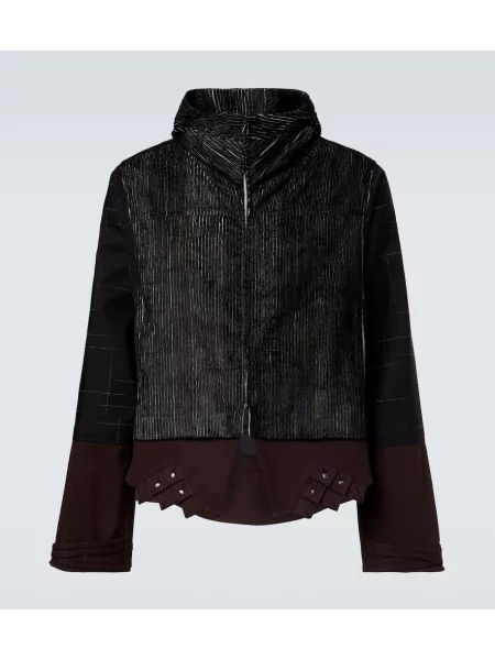 Копринено яке Kiko Kostadinov с качулка черно