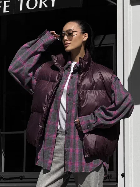 Утепленный жилет Jadone Fashion бордовый