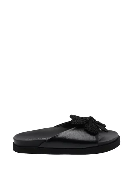 Sandale ángel Alarcón din piele cu model floral negru