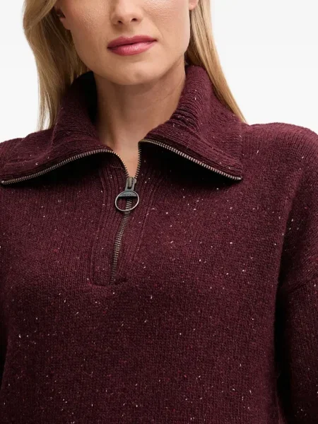 Pulover Barbour de jumătate de fermoar roșu