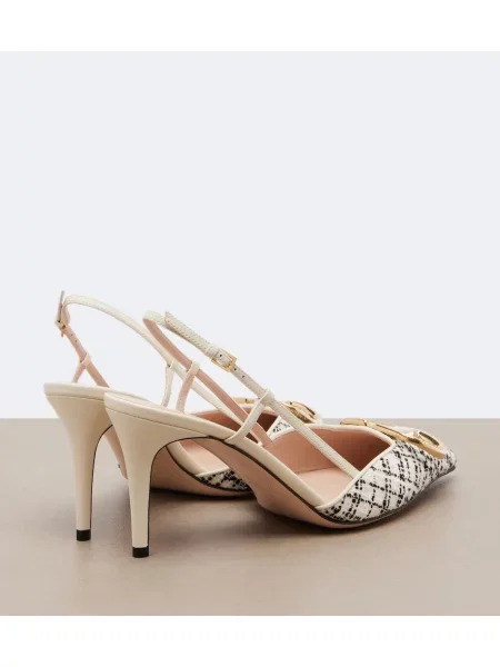 Pantofi cu toc Valentino Garavani slingback alb