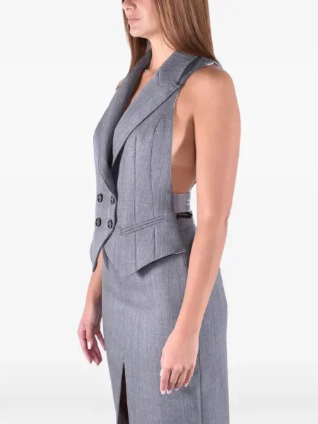 Vestă Elisabetta Franchi de lână cu imagine gri