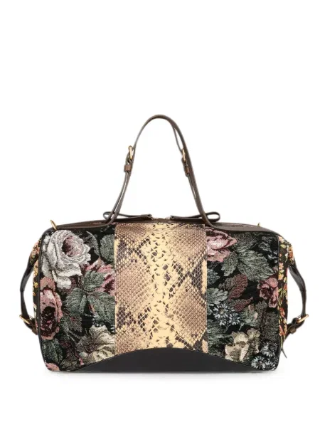 Geantă Dries Van Noten cu model floral negru