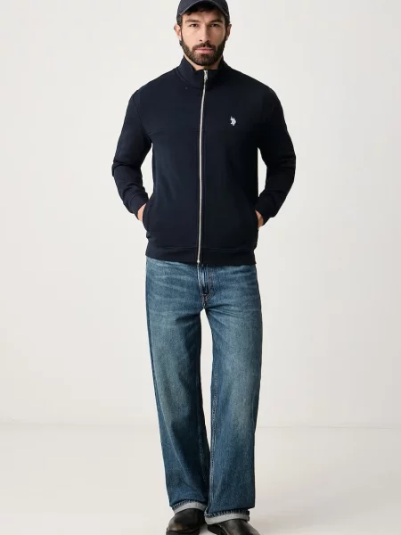 U.S. Polo Assn. кофта на застібці з бавовною Luxe DHM Zip Through Funnel