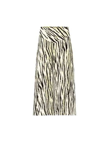 Spódnica midi Baum Und Pferdgarten z nadrukiem w tygrysie prążki do kolan biała