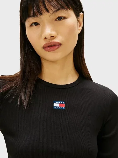 Лонгслив Tommy Jeans черный