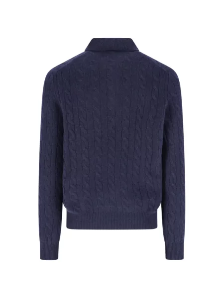 Fleece kockás sapka Polo Ralph Lauren autogrammal kék