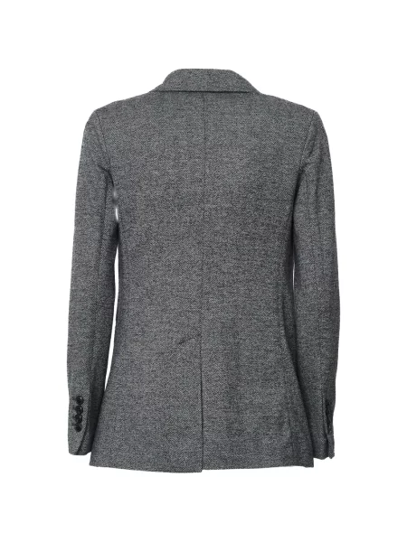Sacou Circolo 1901 cu model herringbone cu două rânduri de nasturi gri