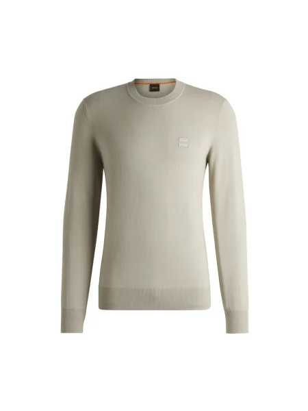 BOSS Orange sweter z domieszką wełny beżowy lekki brązowy
