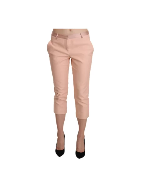 Skinny spodnie Ermanno Scervino różowe