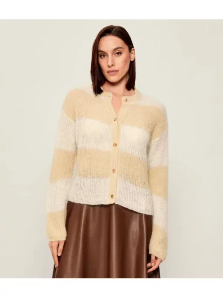 MM Cardigan MEANDRO cu adaos de lână bej