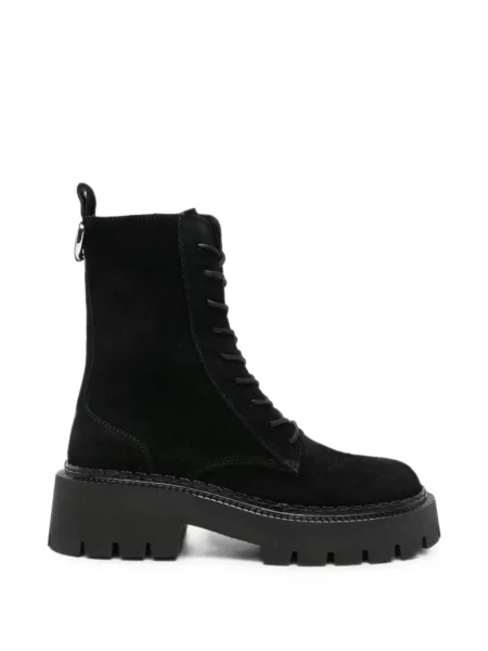 Botine Vic Matié cu șireturi din piele de căprioară negru