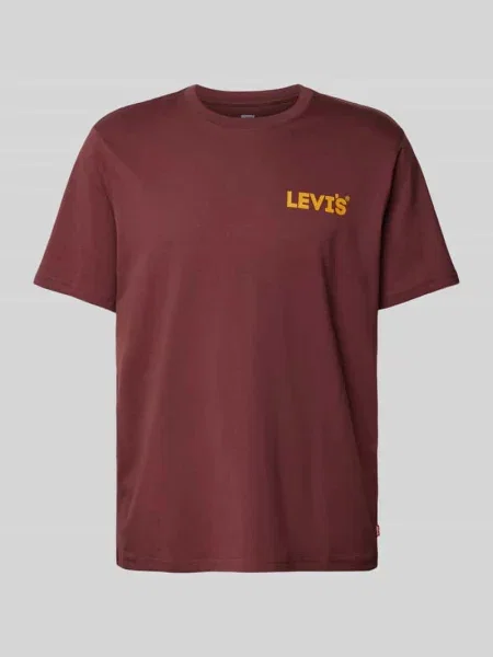 T-shirt z nadrukiem z logo Levi's bordowa