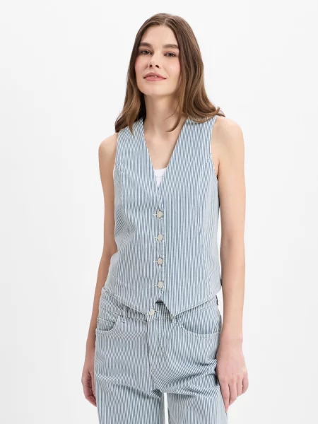 Comma casual identity Kamizelka Kobiety niebieski|biały w 42 biała