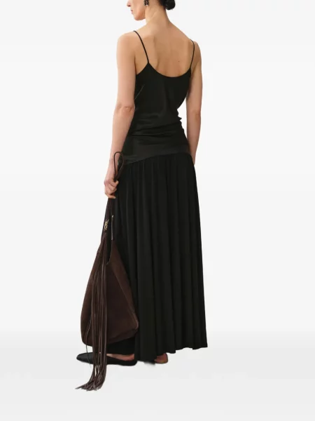 Fusta maxi Less în linie A negru
