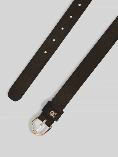 Pasek z naturalnej skóry z detalem z logo Tommy Hilfiger